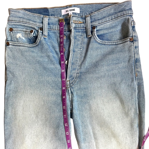 RE/DONE 90’s High Rise Ankle Crop Denim Worn Light Blue Size 26 EUC - Picture 7 of 12